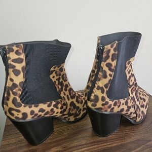 Fashion-to-Figure Leopard Print Booties